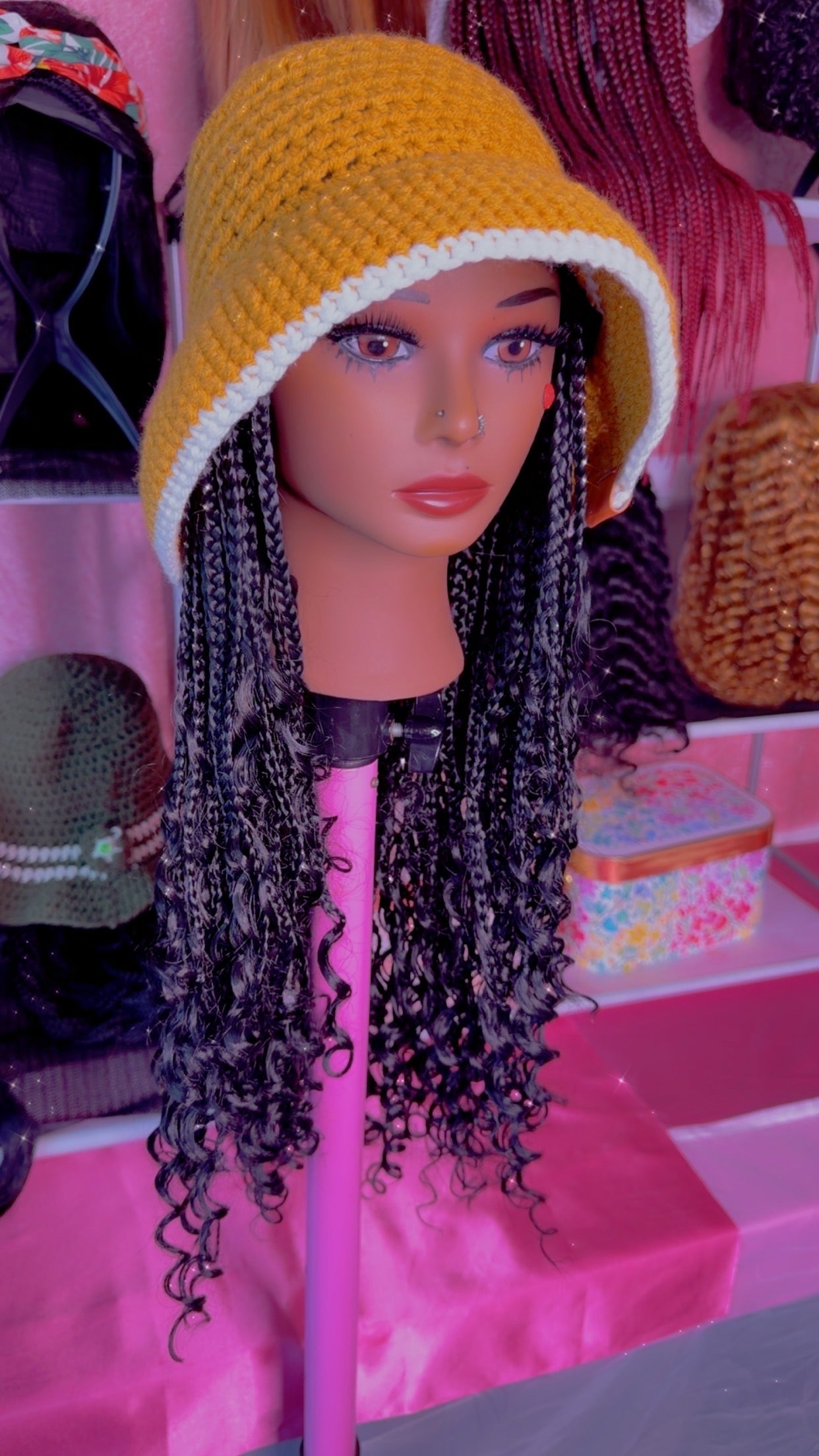 RDE💋 | Hat Wigs | Handmade Crochet Hat | Braids or 100% Human Hair Styles