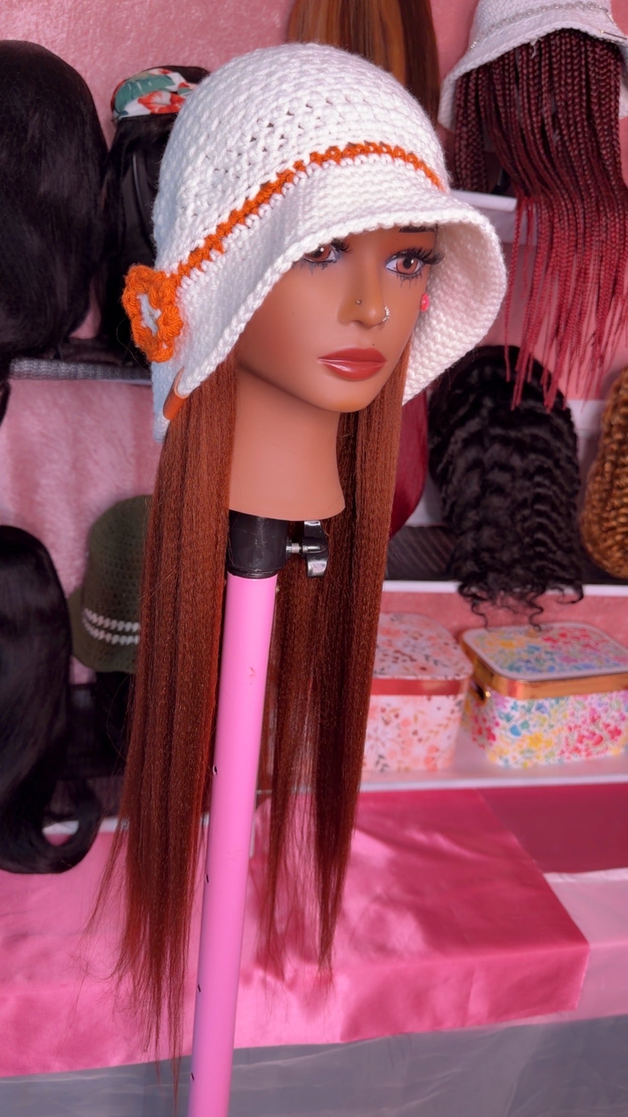 RDE💋 | Hat Wigs | Handmade Crochet Hat | Braids or 100% Human Hair Styles