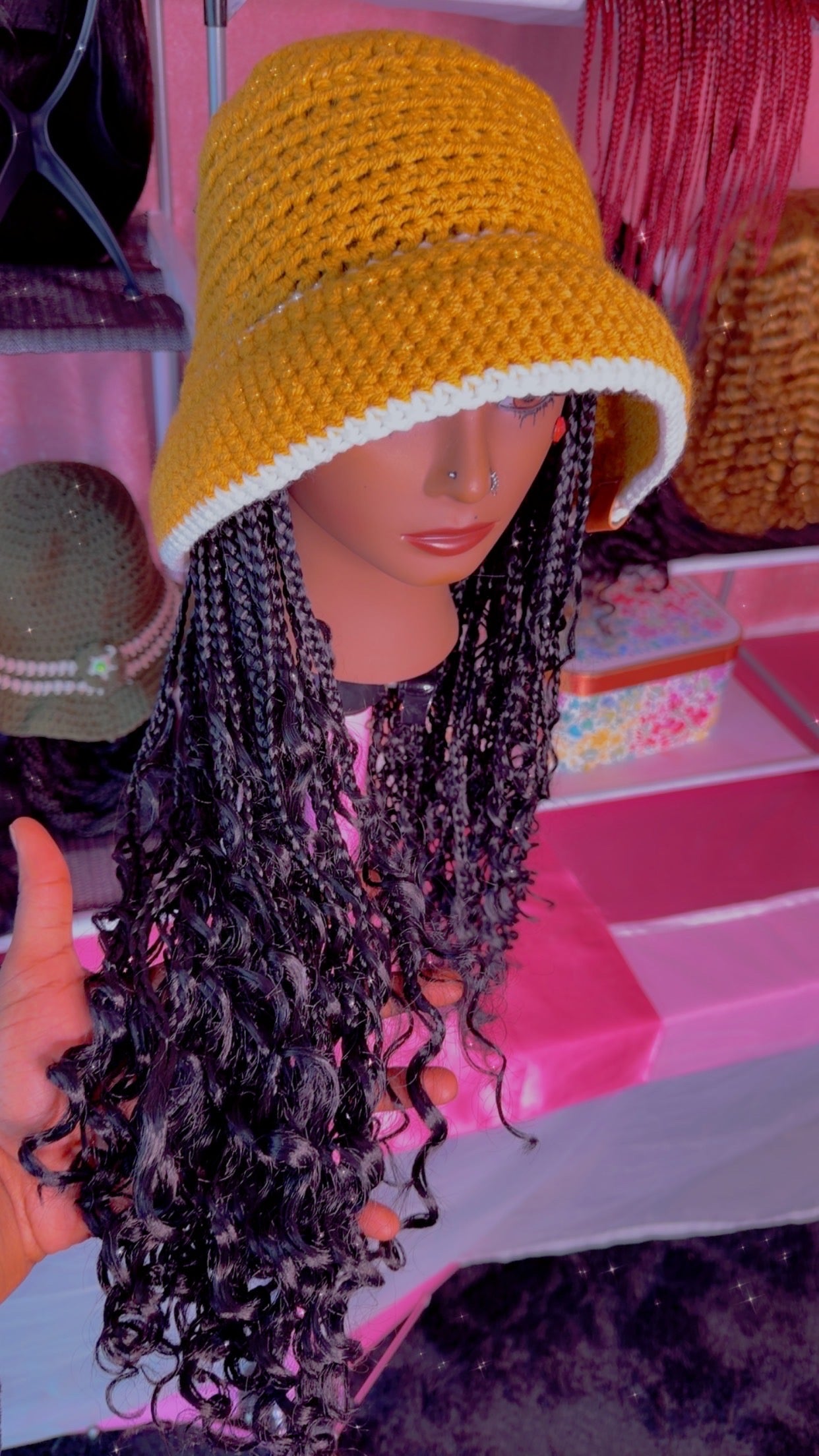 RDE💋 | Hat Wigs | Handmade Crochet Hat | Braids or 100% Human Hair Styles