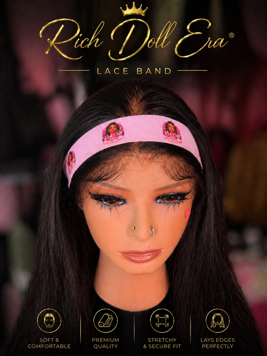 RDE 💋 Satin Bonnet | Lace Melting Band | Adjustable Band | DrawString Bonnet