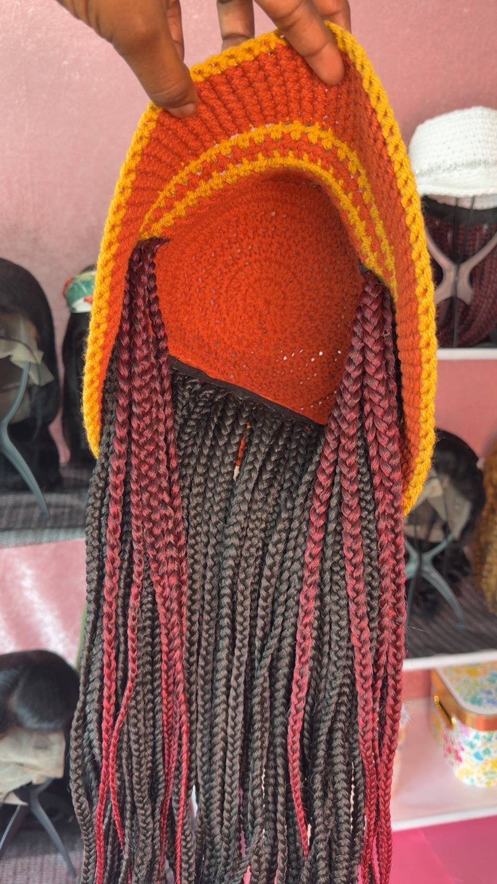 RDE💋 | Hat Wigs | Handmade Crochet Hat | Braids or 100% Human Hair Styles