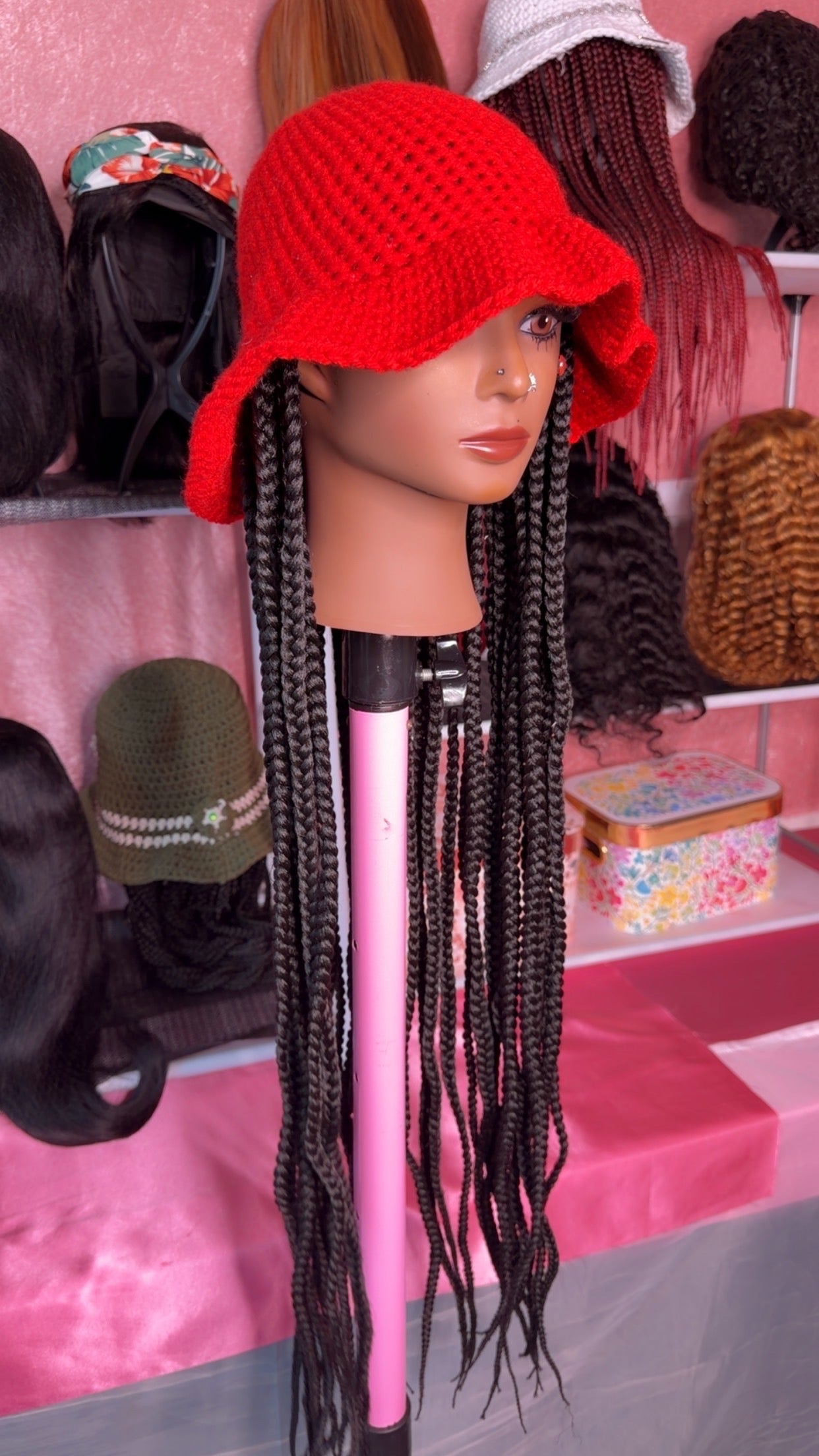 RDE💋 | Hat Wigs | Handmade Crochet Hat | Braids or 100% Human Hair Styles
