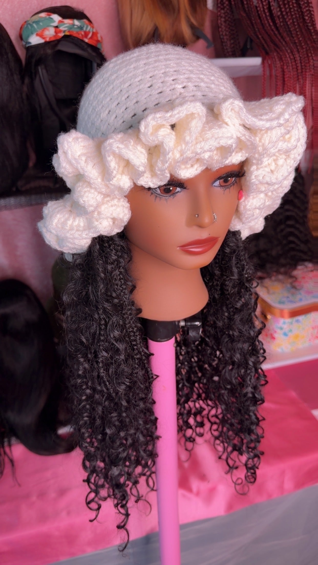 RDE💋 | Hat Wigs | Handmade Crochet Hat | Braids or 100% Human Hair Styles