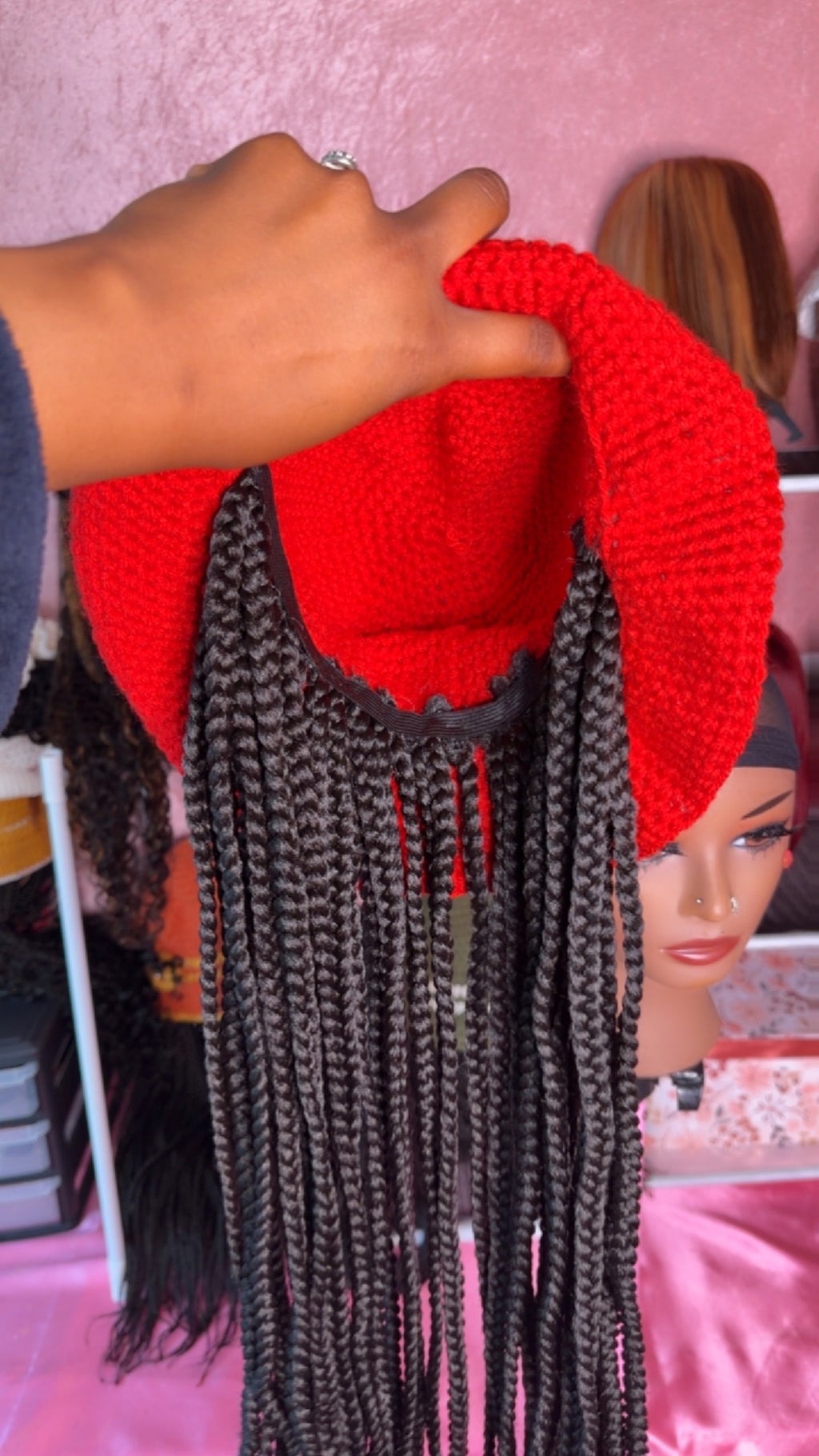 RDE💋 | Hat Wigs | Handmade Crochet Hat | Braids or 100% Human Hair Styles