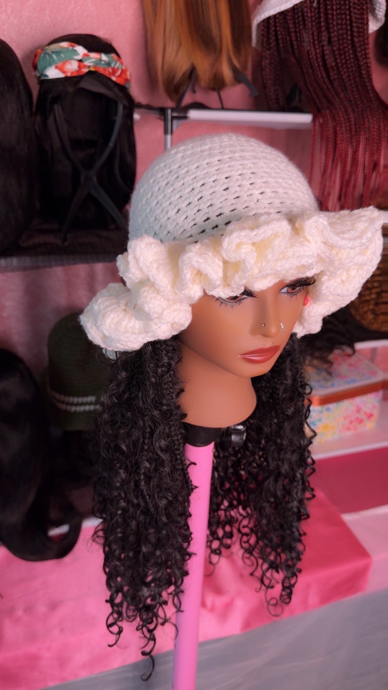 RDE💋 | Hat Wigs | Handmade Crochet Hat | Braids or 100% Human Hair Styles