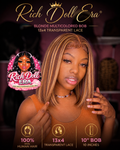 RDE💋 | 13x4 Blonde Bob | Transparent Lace With 100% 12A Human Hair