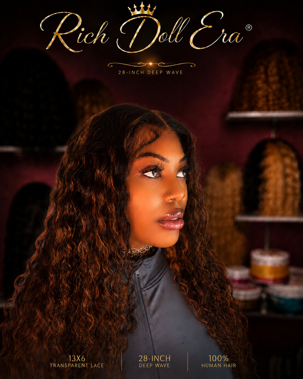 28' DEEP WAVE | 180% Density | 100% Human Hair | 13x6 Transparent Lace | 12A Grade