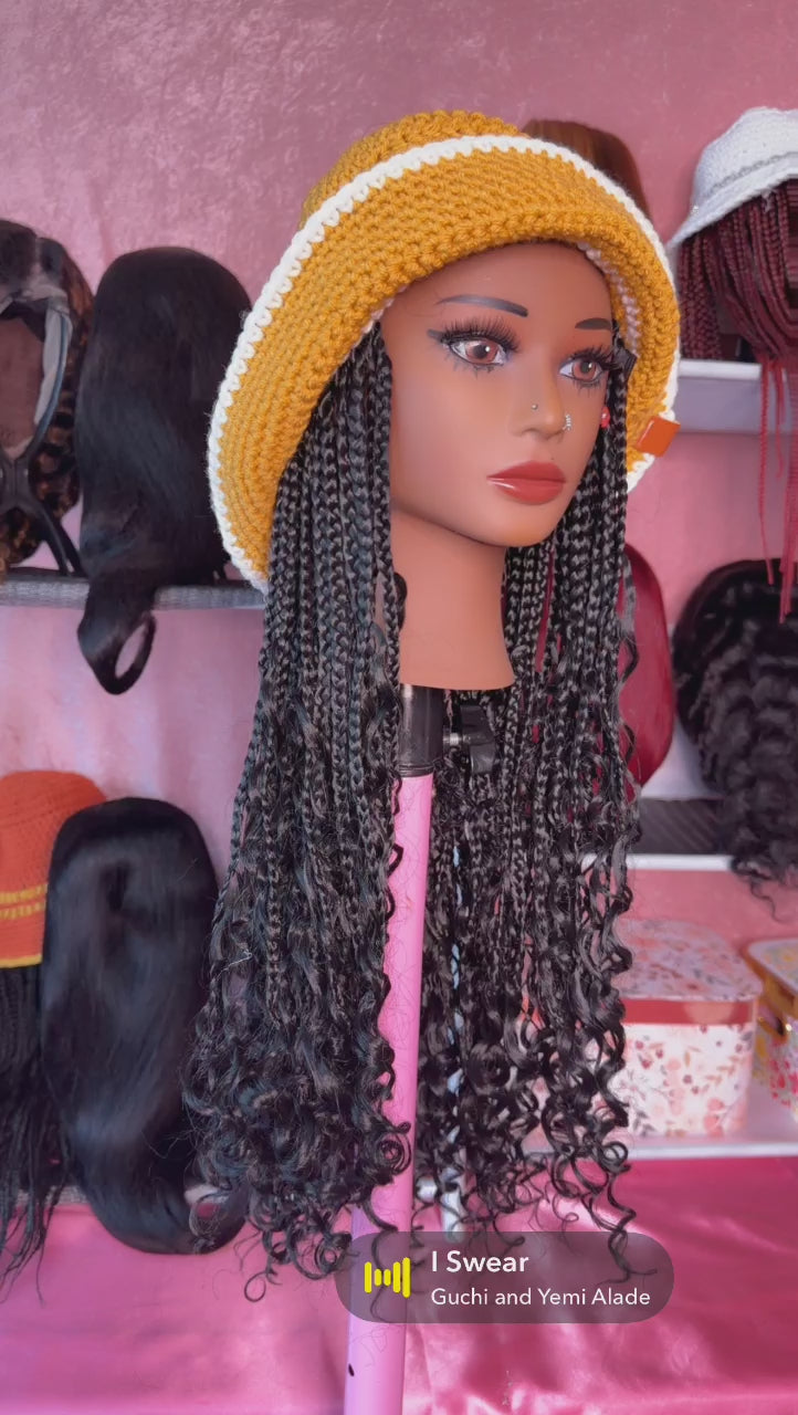 RDE💋 | Hat Wigs | Handmade Crochet Hat | Braids or 100% Human Hair Styles